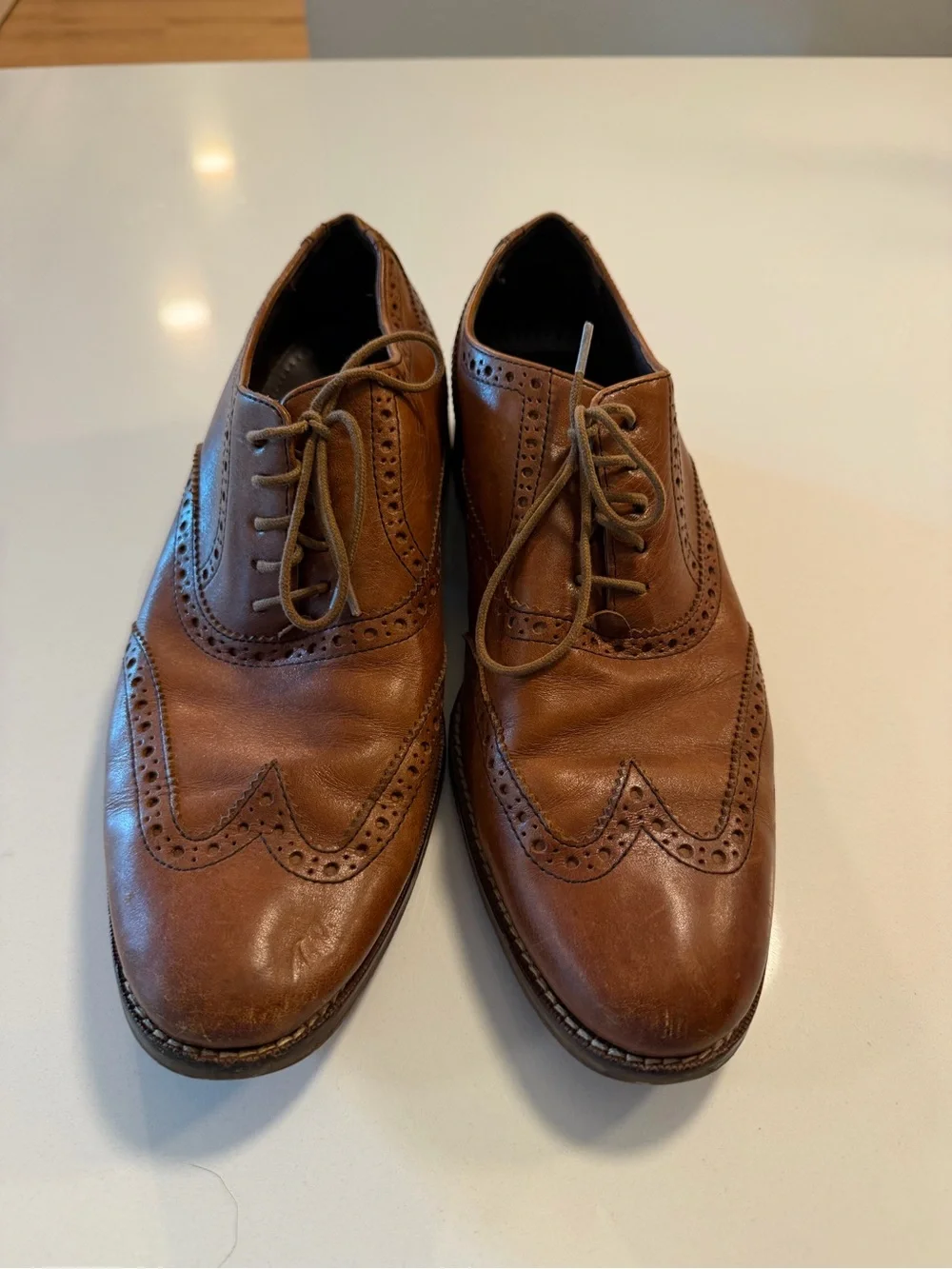 Cole Haan Tan/Brown Leather Wingtip Oxfords
